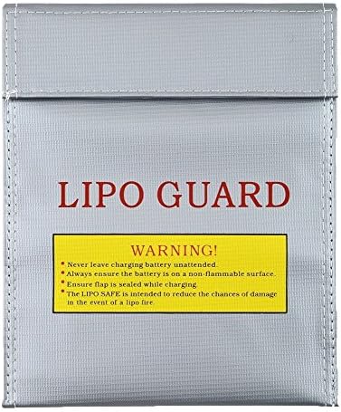 eHappyMaker Silver Large Size Lipo Battery Guard Sleeve Fireproof Bag for Charge &amp; Storage 9"x11.8"