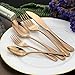 Silverware Set, DEALIGHT 20-Piece Flatware, Rose Gold Heavy-Duty Cutlery made by 18/10 Stainless Steel, Eating Utensils Include Knife Fork Spoon, for 4 People