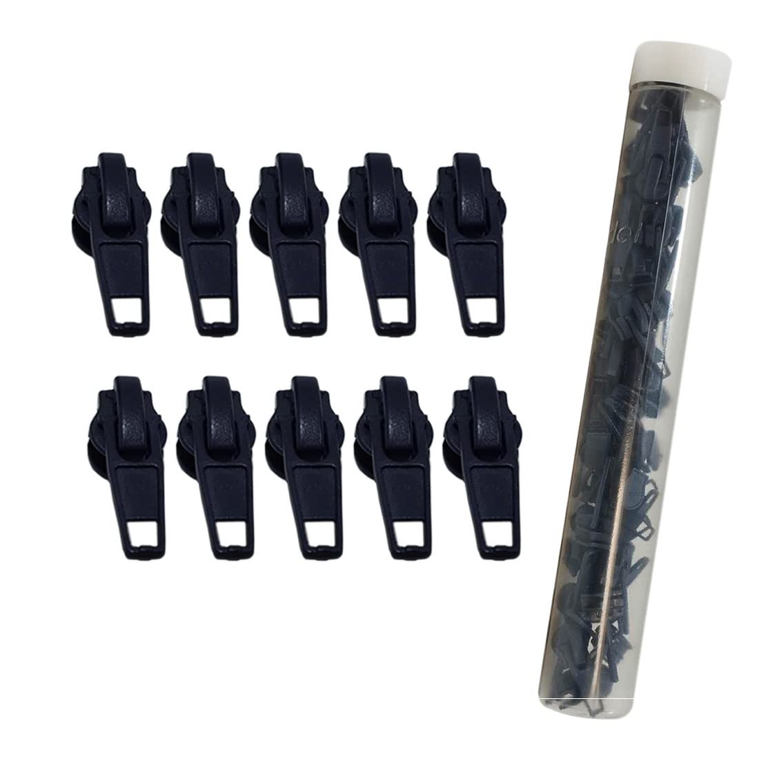 132 Automatic Metal Zipper Sliders for Nylon Zipper, 3 Zipper Slider, Zipper Puller for Repairing or Assembling a Zipper, Dark Blue Sliders, (#3, 1320)