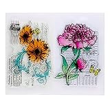 Beautiful Flowers Design Silicone Transparent Stamp Clear Stamps Set for DIY Scrapbooking Photo Album Decoration Supplies