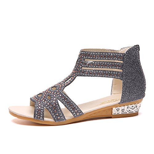 Sunyastor Women Shoes Ladies Summer Sandals Wedge Sandals Fashion Fish Mouth Hollow Roma Shoes Walking Girls Wedge Sandals - Thumbnail 5