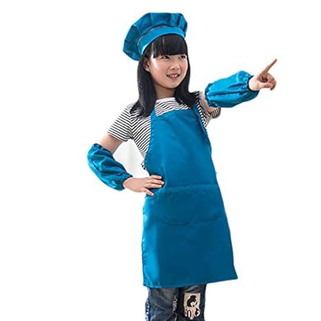 Amazon ノーブランド キッズ エプロン 子供 エプロン シェフ帽 アーム