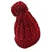 Paragon Winter Warm Knit Skull Hat Beanie Cap Fleece Lining Thick Slouchy Cable with pom (Red)