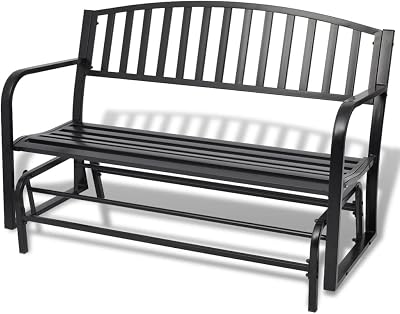 vidaXL Swing Bench - 2-Person Rocking Chair, Weather-Resistant Steel