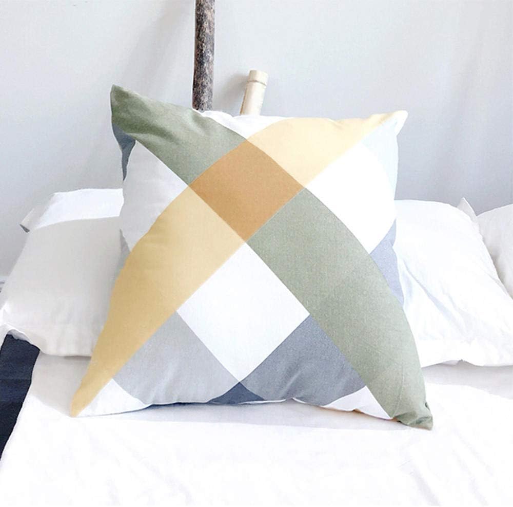 KaO0YaN Bed Runner Scarf Bedding Bed Towel Square Plaid Pillow Household Simple Bed Cover Bed Skirt Hotel Bedroom 19.6X19.6inches(Pillowcase)