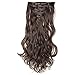 S-noilite17 Long Curly Wavy Dark Brown Clip in on 8 Pieces Full Head Set Hair Extensions 8pcs Hairpiece Extension for Girl Lady Women by US Fashion Outlet