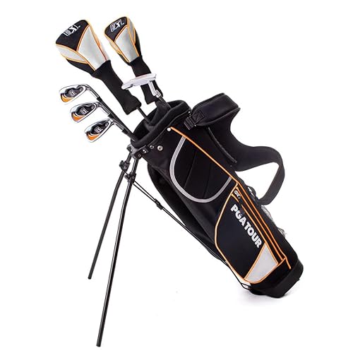PGA Tour G1 Series Orange Kids Golf Club Set with Clubs, Stand