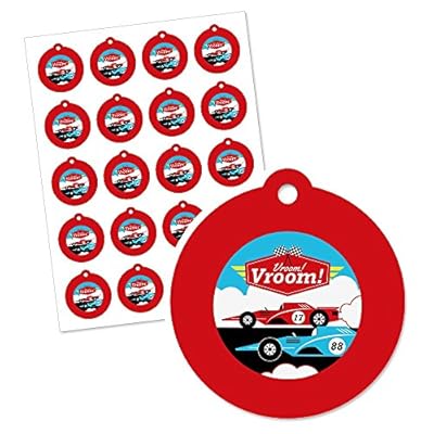 Letâ€™s Go Racing - Racecar - Baby Shower or Race Car Birthday Party Favor Gift Tags (Set of 20)