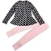 Jastore® Baby Girl Cute 2pcs Set Children Clothes Suit Top and Pants Fall Clothes (5T, Navy Dot)