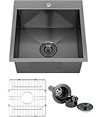 EcoChannels Undermount Kitchen Sink, 18 x 18 x 10 Inch Single Bowl