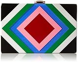 MILLY Diamond Square Box Clutch, Multi