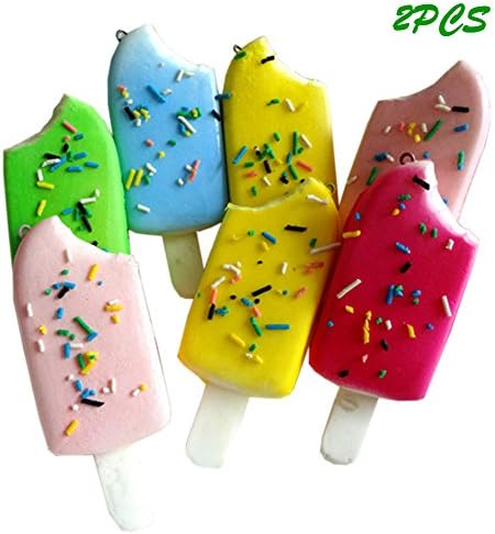 2PCS/lot Cute Kawaii Sprinkles Ice Cream Squishy Chocolate Popsicle Slow Rising Jumbo Soft Phone Straps Pendant Kid Toy Fun Gift