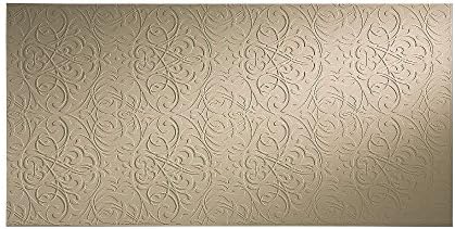 Fasade Damask 96 in. x 48 in. Decorative Wall Panel in Bisque
