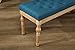 Roundhill Furniture Habit Solid Wood Button Tufted Dining Bench, Blue