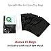 100x Premium Glossy Black Mylar Foil Open Top Pouch + Bonus 15 Bags (4cm x 6cm)