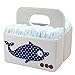 ANG Baby Diaper Organizer, Waterproof Foldable Baby Storage Basket,Nursery Organizer Caddy with Handle for Changing Table Diaper,Baby Shower Gift Baskets for Girls Boys(Dolphin)