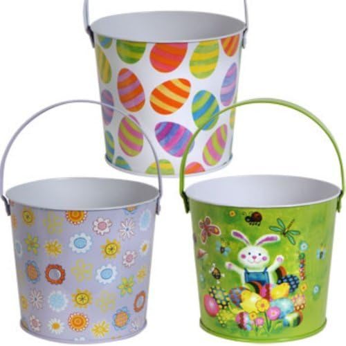 Metal Easter Buckets with Handles