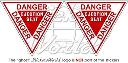DANGER EJECTION SEAT USAF Martin Baker 3,6" (90mm) Vinyl Stickers, Decals x2