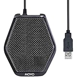 Movo MC1000 Computer Microphone - Professional Conference USB Microphone for Computer Desktop with 180°, 20' Long Pick up Range for PC, Windows &amp; Mac, iOS - Plug and Play Easy Installation