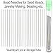 25 Beading Needles Size 10 with 2 Needle Threaders in Clear Storage Tube