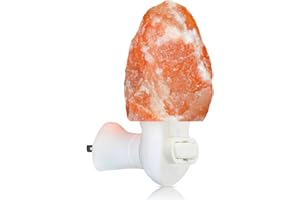 RUMUSH Himalayan Natural Salt Night Lamps, Night Lamp with 360 Degree Rotatable Wall Plug with Extra Replacement Bulb, Hand Carved Natural Lamp for Bedroom & Home Decors