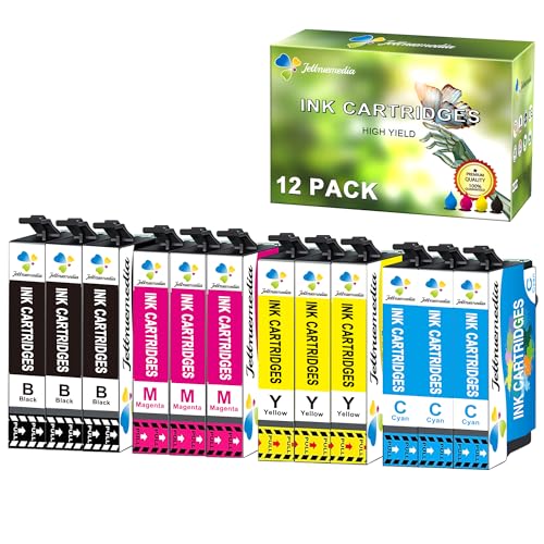 Jettruemedia XP2200 WF2930 Ink Cartridges for Expression Home XP-2200 XP-2205 XP-3200 XP-3205 XP-4200 XP-4205 Workforce WF-2910DWF WF-2930 WF-2935 WF-2950 (Pack of 12) ()