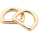 Loosco Metal D-Rings, 6PCS Non Welded Dee Ring for Bag Landyard DIY Craft Accessories (Gold,1 1/4")