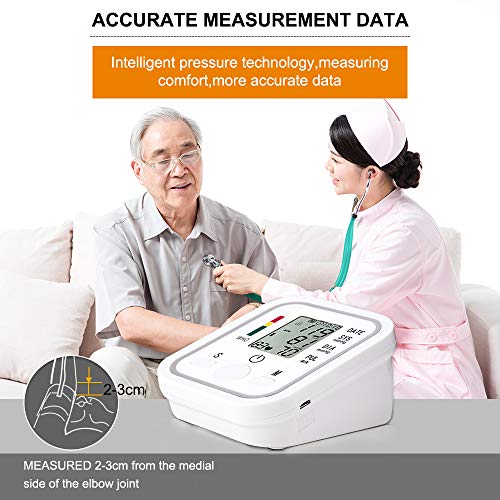 Blood Pressure Monitor Automatic Digital Upper Arm BP Cuff, 99-Reading Memory, 2-Users Mode, Speaker,Large LCD Display-Universal Cuff Size (M)