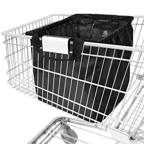 achilles Shopping Trolley Bag, Foldable With Cooling Insert, Bag For All Common Trolleys, The Trolley, Hanging (Black, 54x35x39 cm)