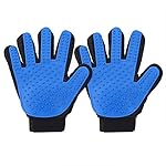 Primacc Grooming Glove for Dog and Cat, 2-Right-Hand Included,  Pet Deshedding Massaging Comb Groom Gloves Brush for Long Short Hair Bath and Remove with Adjustable Strap