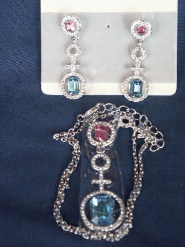 Sterling Silver Swaroski Elements Pendant and Earrings, 3.7.15