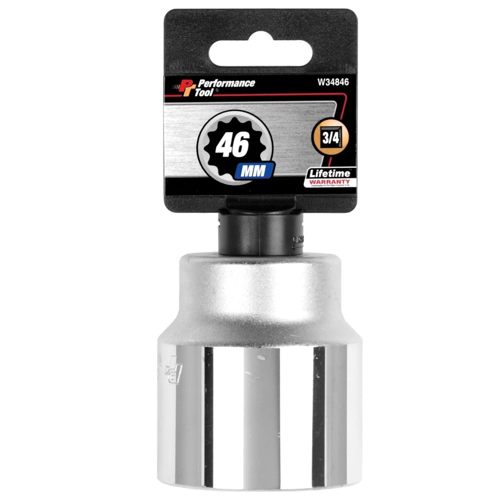 Performance Tool W34846 3/4-Inch Drive 12-Point Standard Socket 46mm