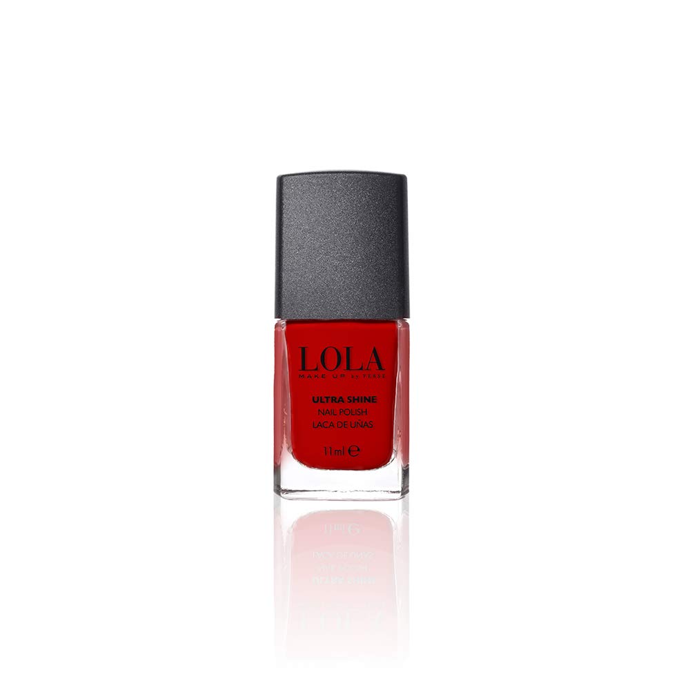 Lola Make Up by Perse Nail Polish Quick Dry Instant Gloss Ultra Long Lasting High Shine Finish Nail Paint for Women Vegan and Cruelty-Free Cosmetic, Classic Red (004), 11ml