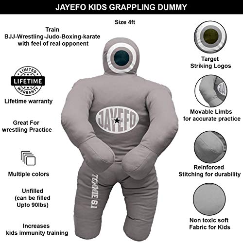 Jayefo Sports Kids Grappling Dummy Punching Bag for Kids Children