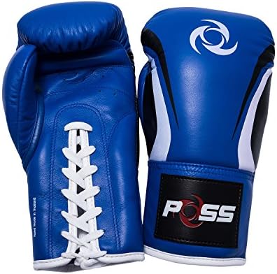 POSS Retro Elite Premium Leather Boxing Gloves with Lace up Muay Thai Kickboxing Training Sparring Gloves 10 oz