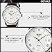 AMUDA Men's Quartz Wrist Watch, Waterproof Roman Numeral Business Casual Fashion Leather Watches with Classic Calendar Date Window and 30M Waterproof PU Strap