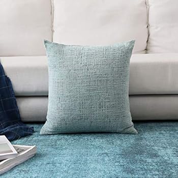 Home Brilliant Large Throw Pillow Cover Chenille Velvet Decorative Cushion Cover for Patio, 66x66cm (26inch), 1 Piece, Teal