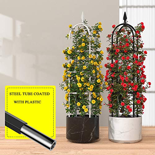 CJSWT 180cm Garten Obelisken Trellis, Rankhilfe Rankgerüst Kletterpflanzen, Trellis Unterstützung Metallrahmen, Outdoor… – Bild 3