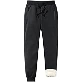 ZGZZ7 Men's Winter Warm Fleece Pants Sherpa Lined Sweatpants Active Thermal Running Joggers Pants