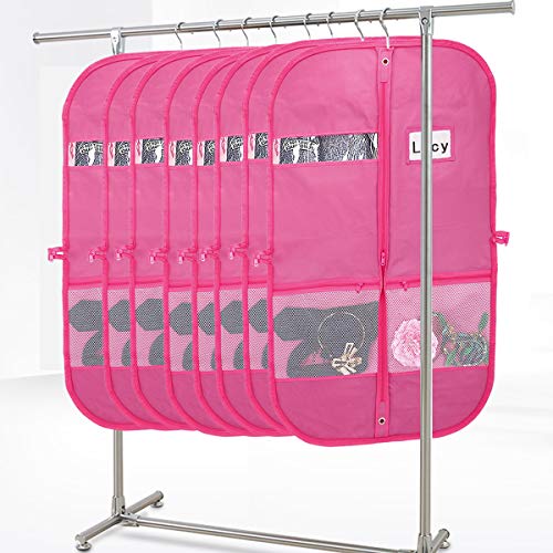 Kernorv Pink Garment Bags for Dance Costumes Waterproof and Breathble 40" Dance Garment Bags with Zipper Pockets for Dance Costumes, Dress, Suit, Travel (Set of 2) - Thumbnail 5