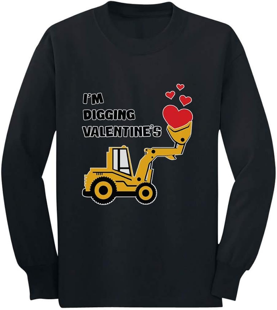 Amazon Com I M Digging Valentine S Gift Tractor Loving Boy Toddler Kids Long Sleeve T Shirt Clothing
