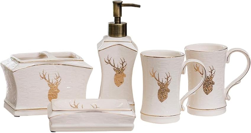 NPZ * Kit de artículos de tocador para el baño de cerámica Europea de