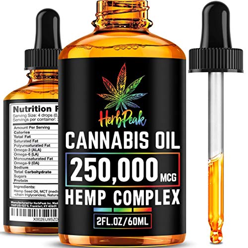Hemp Oil 250000 for Stress Relief - Premium Superstrong Formula - Immunity & Mood Support - 100% Safe & Natural Ingredients - Provides Deep Sleep - Made in USA - Omega 3, 6 & 9