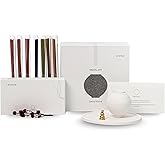 Korean Moon Jar Incense Holder Premium Gift Set – Upcycled Oyster Shell Stick Holder, Luxury Korean Heritage Cultural Gift for VIPs & Foreign Guests