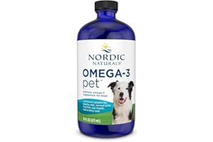Nordic Naturals Omega-3 Pet, Unflavored - 16 oz - 1380 mg Omega-3 Per Teaspoon - Fish Oil for Large to Very Large Dogs with EPA & DHA - Promotes Heart, Skin, Coat, & Immune Health
