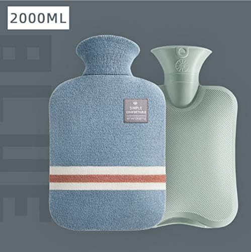 Milla Youpin Classic Hot Water Bottle 2 Liters Warm Water Bottle with Classic Stripes, Used to Relieve Pain, Warm Feet, Menstrual Cramps, Cold and Heat Therapy