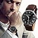 Sandistore Luxury Leather Mens Quartz Analog Watch Brown