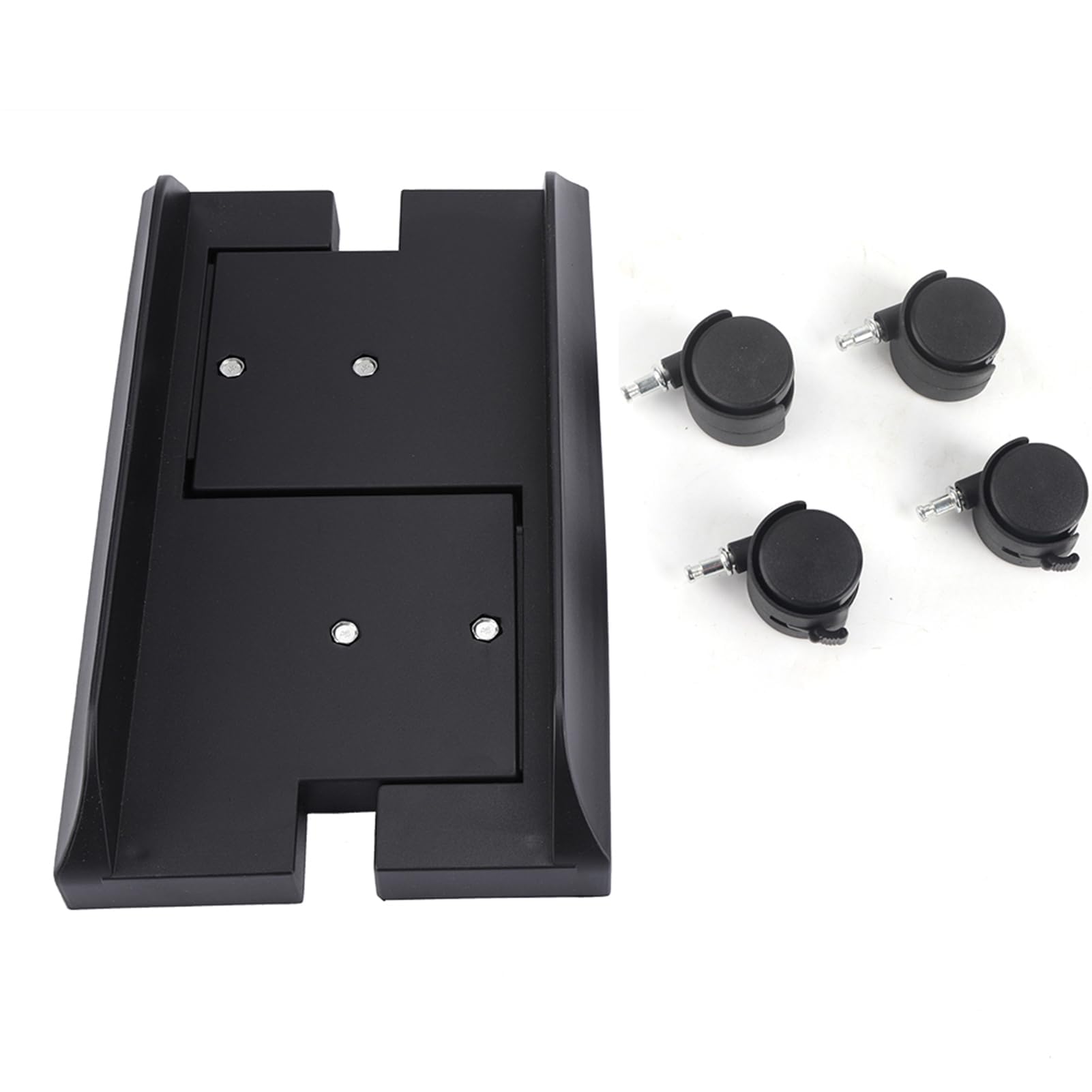 Zerodis Computer Case Bracket,Removable Adjustable Size Desktop Mainframe Stand Holder Base Storage Rack with Brake(Black)