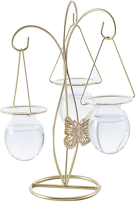 Amazon Co Jp バタフライアイアンスタンド水耕栽培のガラスボール1ピース装飾ガラスゴールドテーブルデコレーション 大 ホーム キッチン