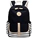 Bagerly Lightweight Canvas Laptop Bag Shoulder Daypack School Backpack Causal Handbag(Black)